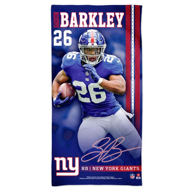 Toalla de playa Spectra de los New York Giants de 30" x 60" de Saquon Barkley
