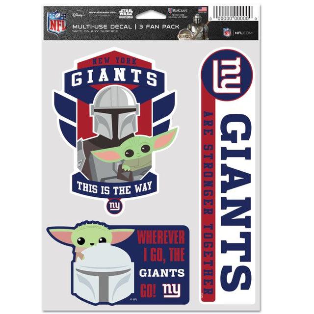 Paquete multiusos para 3 fanáticos de New York Giants / Star Wars Mandalorian