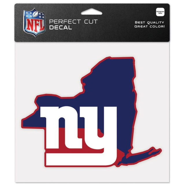 New York Giants State Shaped Perfect Cut Color Decal 8" x 8"