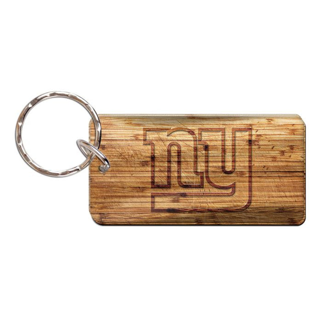 Llavero rectangular de madera de los New York Giants
