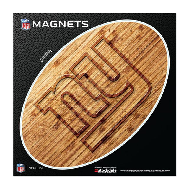 Imanes de madera para exteriores de los New York Giants, 6" x 6"