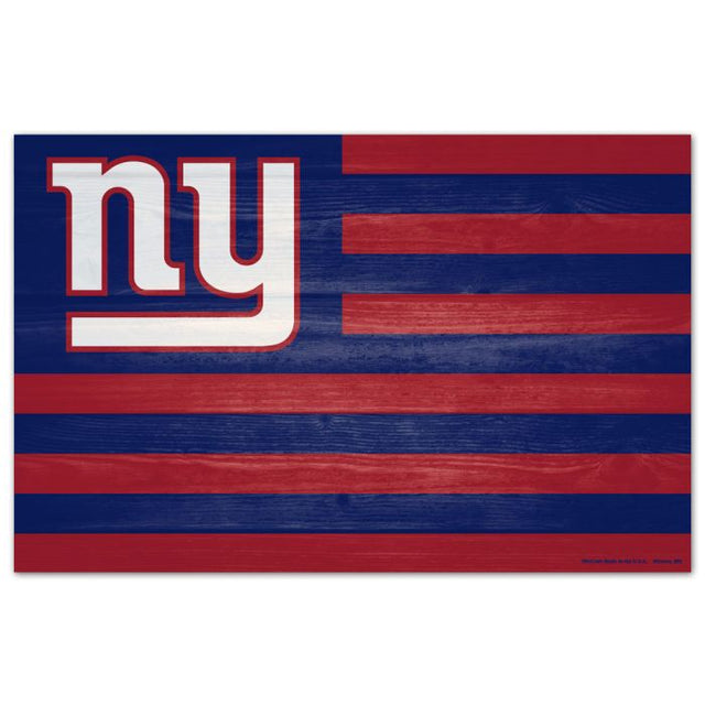 New York Giants Wood Sign 11" x 17" 1/4" thick
