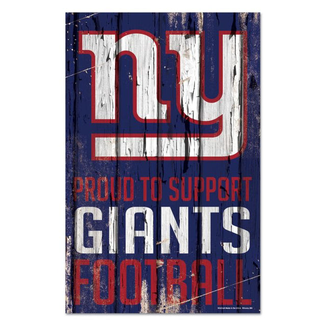 New York Giants Wood Sign 11" x 17" 1/4" thick