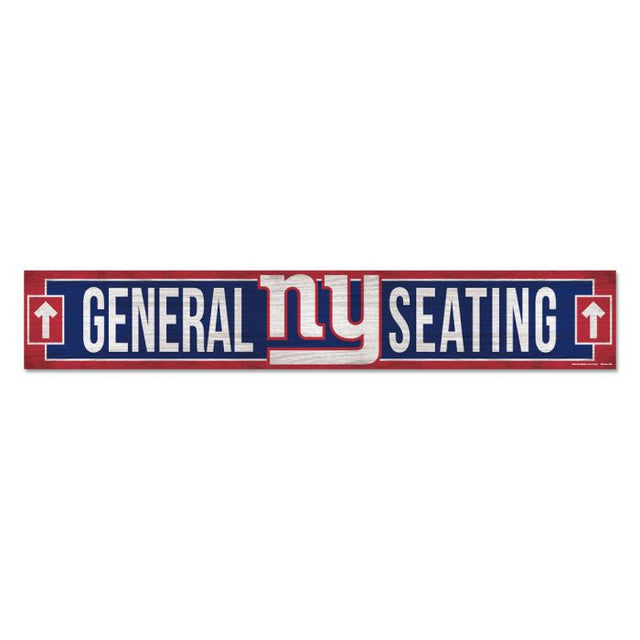 New York Giants Wood Sign 6"x36" 3/8" thick