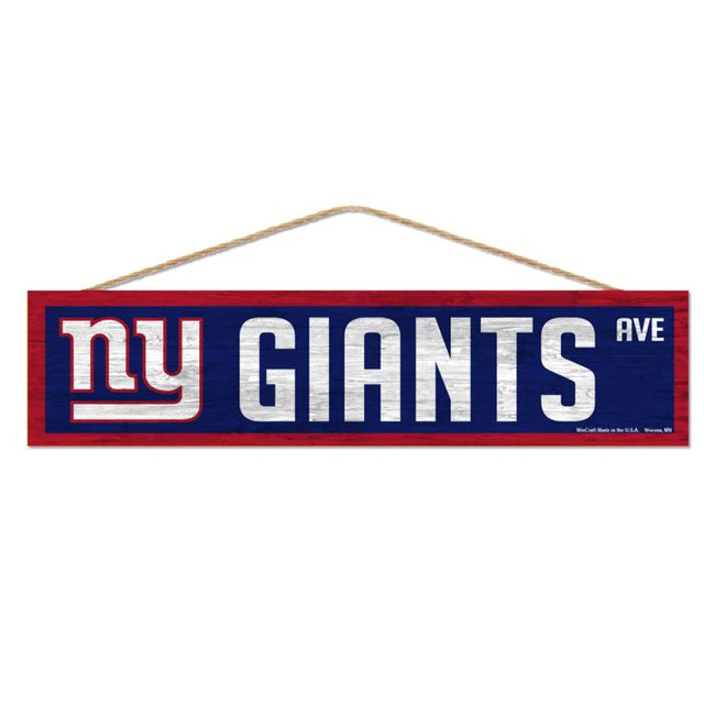 New York Giants Wood Sign-with Rope 4" x 17"