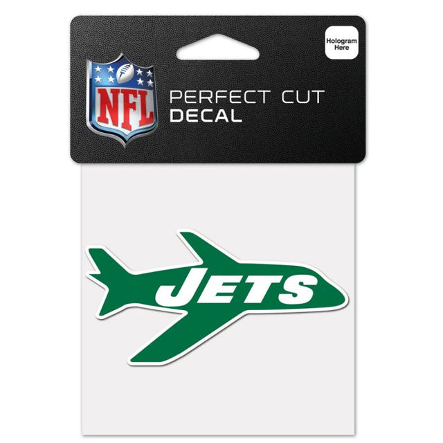 Calcomanía de color de corte perfecto retro con logotipo clásico de New York Jets, 4" x 4"