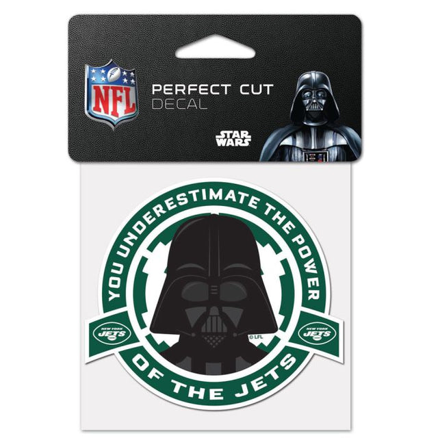 Calcomanía de color de corte perfecto de Darth Vader de Star Wars de los New York Jets, 4 x 4 pulgadas