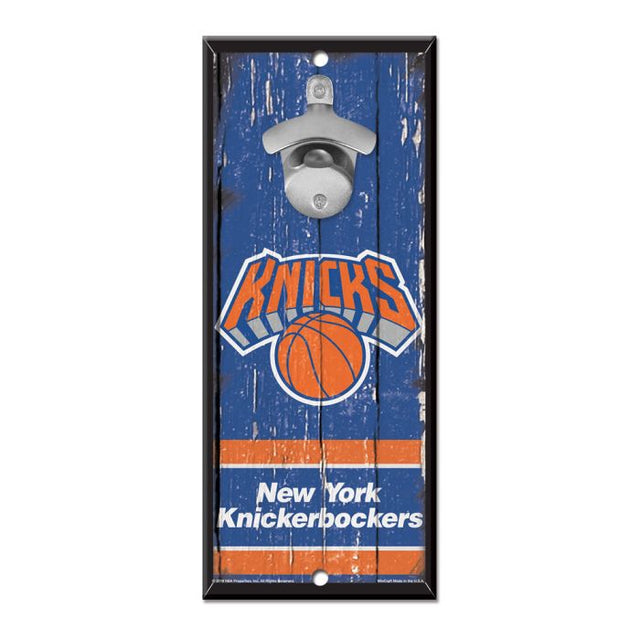 Letrero destapador de botellas de los New York Knicks de 5 x 11 pulgadas