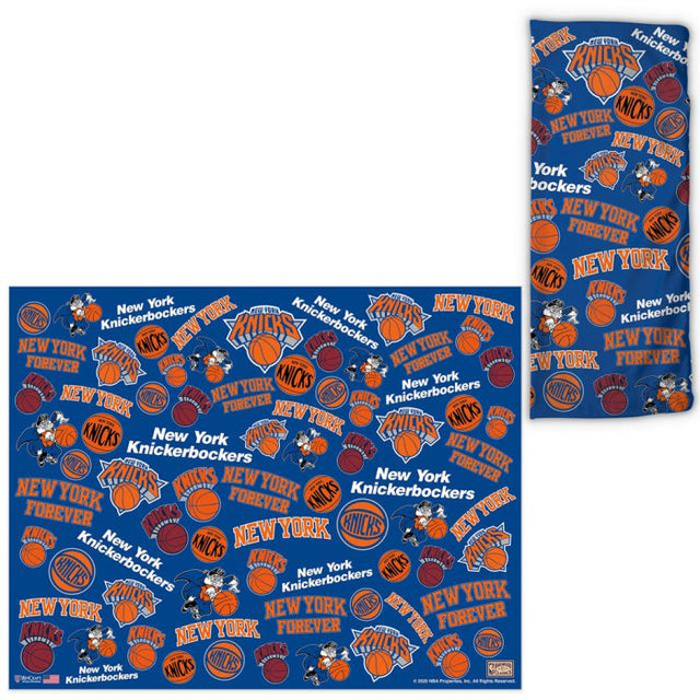 Envolturas para fanáticos con estampado disperso de los New York Knicks y Hardwoods