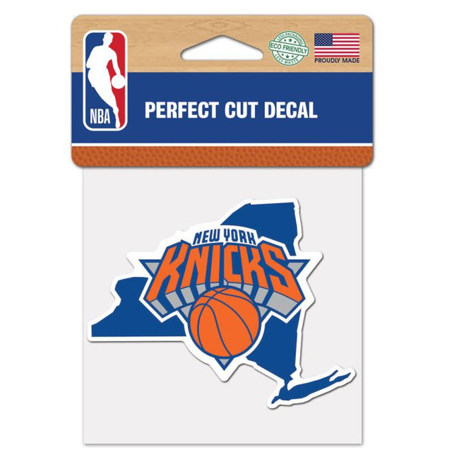 Calcomanía de color de corte perfecto del estado de los New York Knicks de 4" x 4"