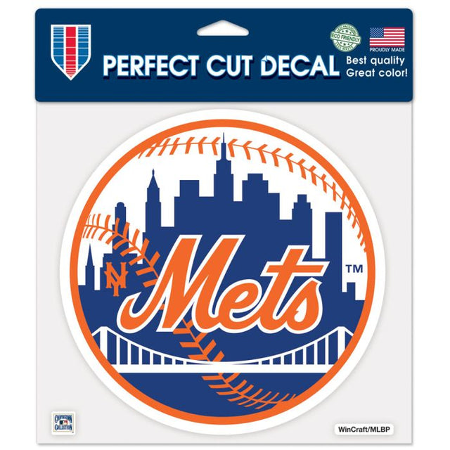 Calcomanía de color de corte perfecto de Cooperstown, de los Mets de Nueva York y Cooperstown, de 8" x 8"