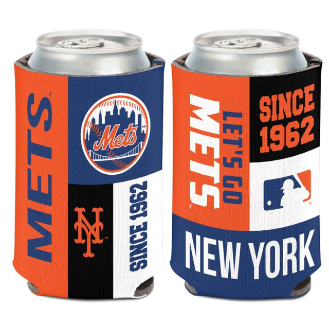 Enfriador de lata con bloques de color de los New York Mets, 12 oz.