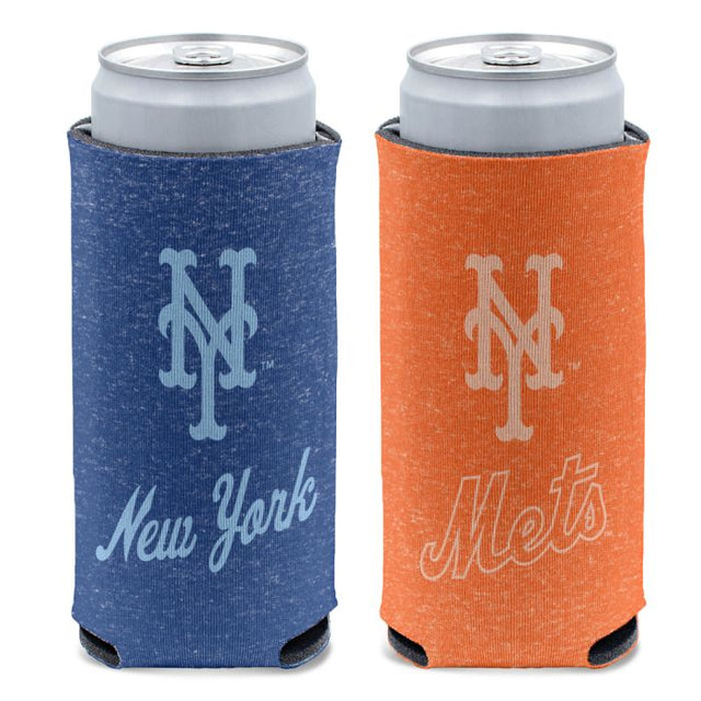 Enfriador de latas Slim de 12 oz con estampado de los New York Mets en color jaspeado
