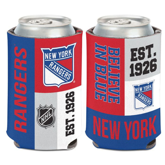 New York Rangers color block Can Cooler 12 oz.