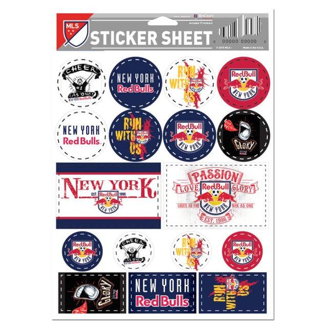 New York Red Bulls Vinyl Sticker Sheet 5" x 7"