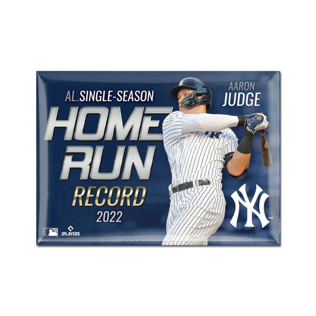 Imán de metal con el récord de jonrones de Aaron Judge de los Yankees de Nueva York, 2,5" x 3,5" Aaron Judge
