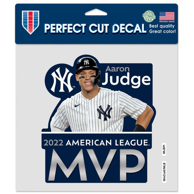 Calcomanía de color de corte perfecto de los Yankees de Nueva York de 8" x 8" de Aaron Judge