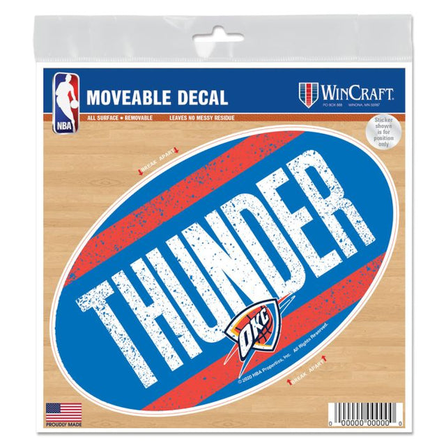 Calcomanía para todo tipo de superficies de Oklahoma City Thunder, 6" x 6"