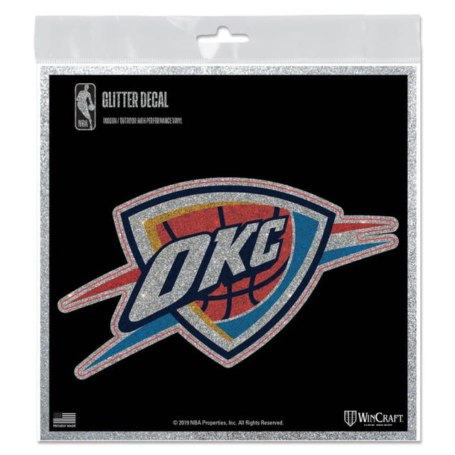 Calcomanía con purpurina de Oklahoma City Thunder de 6" x 6"