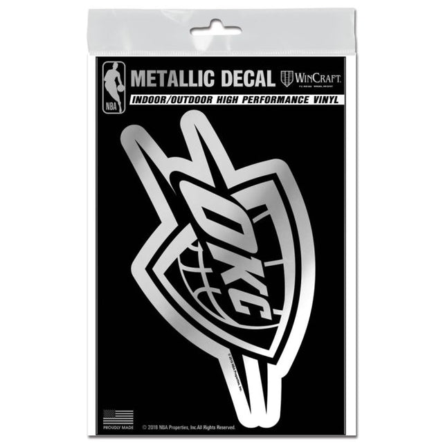 Calcomanía metálica de Oklahoma City Thunder de 3" x 5"