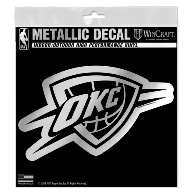 Calcomanía metálica de Oklahoma City Thunder de 6" x 6"