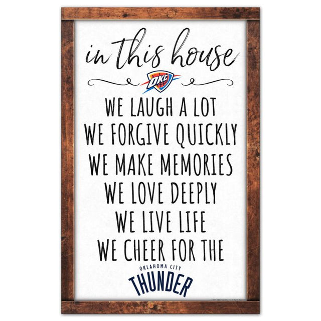 Oklahoma City Thunder box list Wood Sign 11" x 17" 1/4" thick