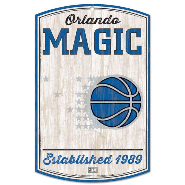 Letrero de madera de Orlando Magic Hardwoods de 11" x 17" y 1/4" de grosor