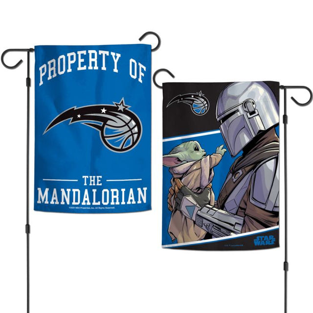 Banderas de jardín de Orlando Magic / Star Wars Mandalorian de 2 lados 12,5" x 18"