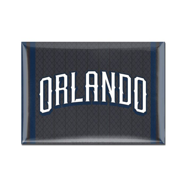 Imán de metal de la ciudad de Orlando Magic de 2,5" x 3,5"