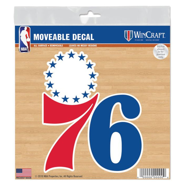 Calcomanía para todas las superficies de los Philadelphia 76ers, 6" x 6"