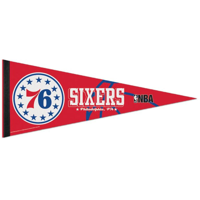 Banderín clásico de los Philadelphia 76ers, en cartulina de 12" x 30"