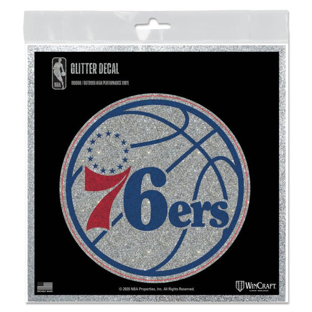 Calcomanía con brillantina de los Philadelphia 76ers de 6" x 6"