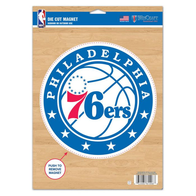 Imán troquelado con el logotipo de los Philadelphia 76ers, 6,25" x 9"