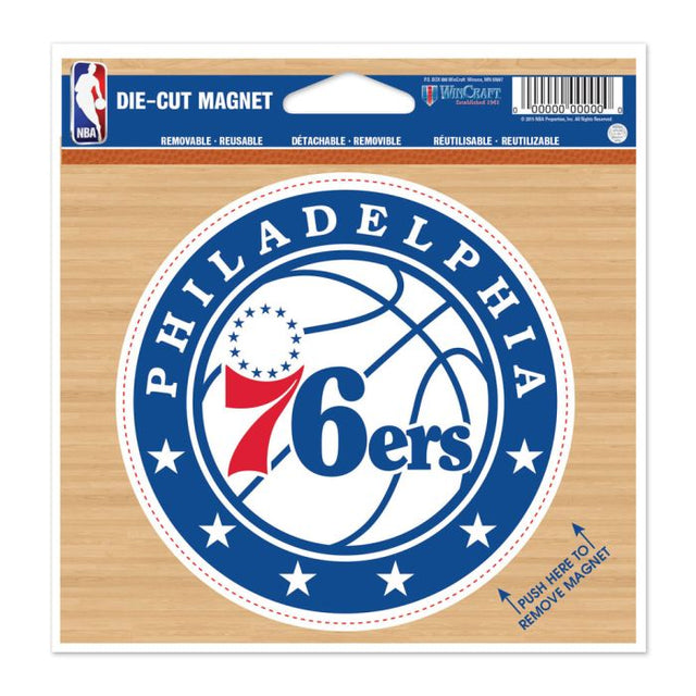 Imán troquelado de los Philadelphia 76ers de 4,5" x 6"