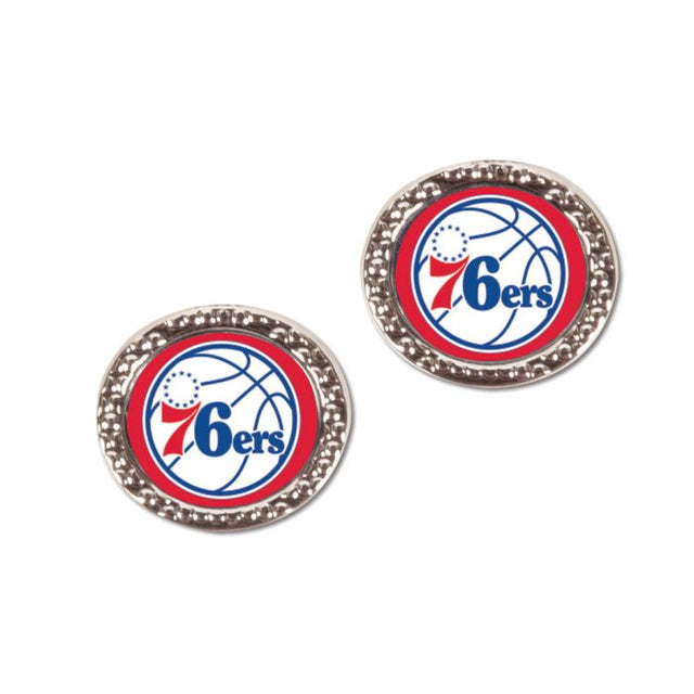 Pendientes de joyería de los Philadelphia 76ers en cartulina redonda