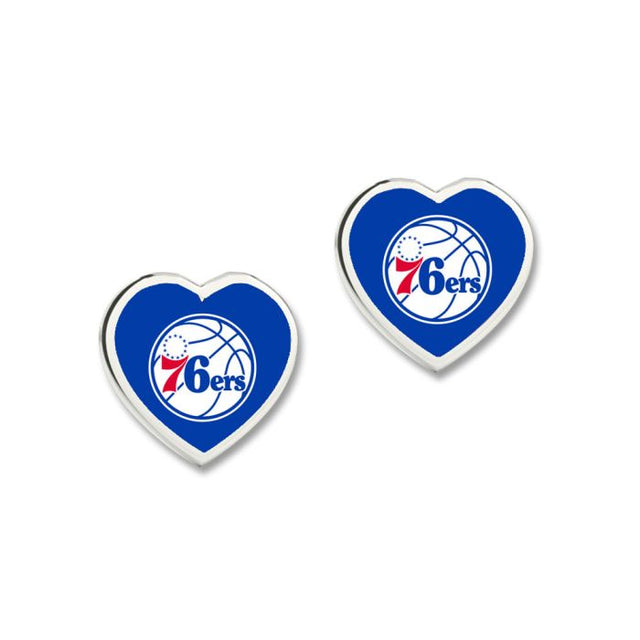Pendientes de los Philadelphia 76ers con corazón en 3D