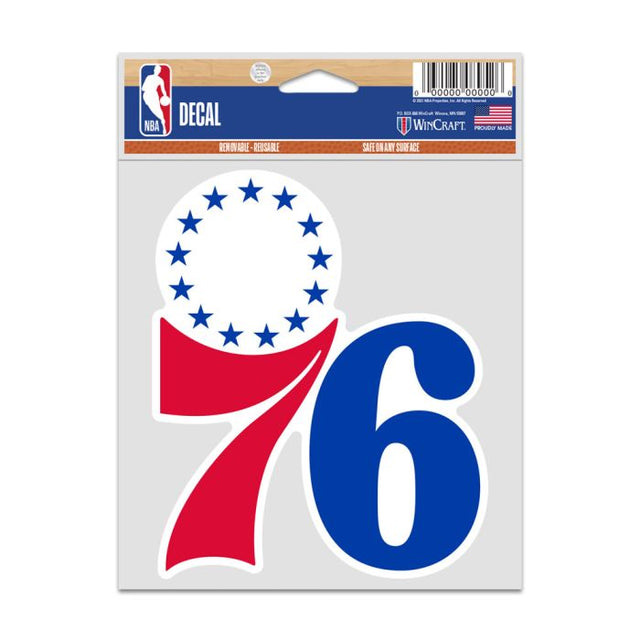 费城 76 人队球迷贴纸 3.75 英寸 x 5 英寸