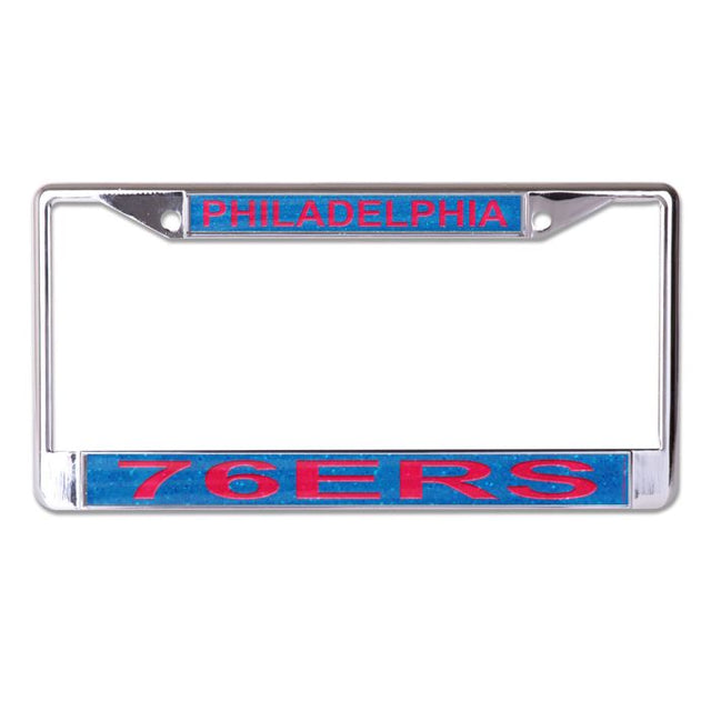 Marco con licencia impresa con purpurina de los Philadelphia 76ers, talla S/L