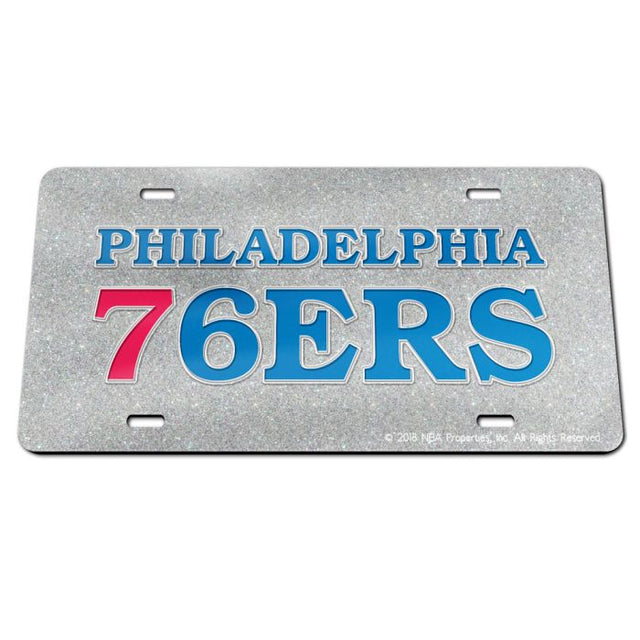Matrícula acrílica especial con brillo de los Philadelphia 76ers