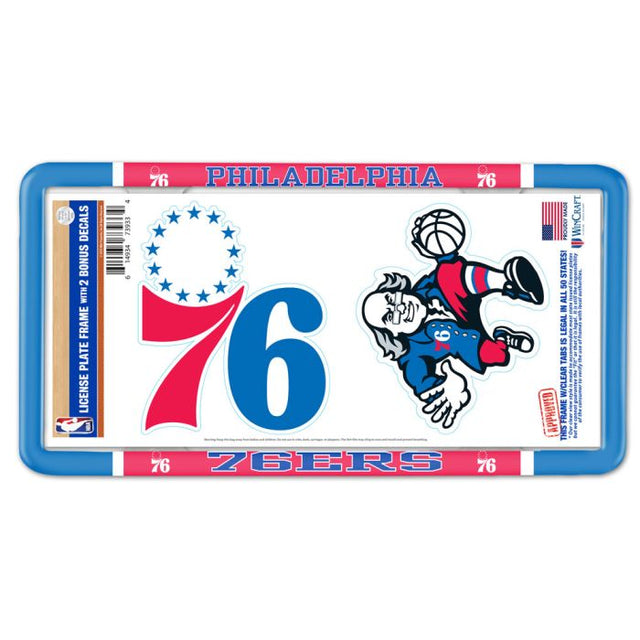 Marco fino para matrícula de los Philadelphia 76ers: plástico con calcomanía