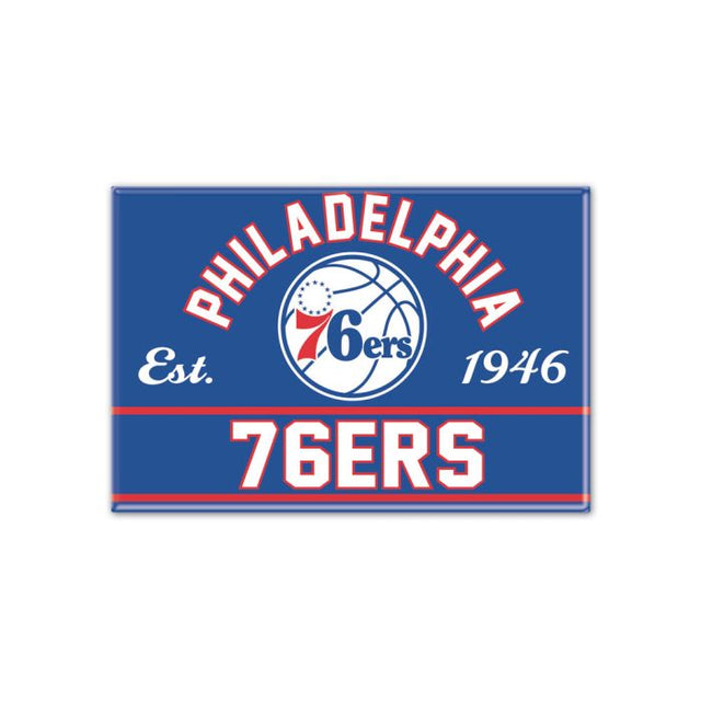 Imán de metal de los Philadelphia 76ers de 2,5" x 3,5"