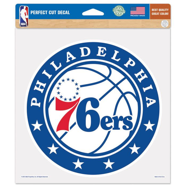 Calcomanía de color de corte perfecto de los Philadelphia 76ers de 8" x 8"