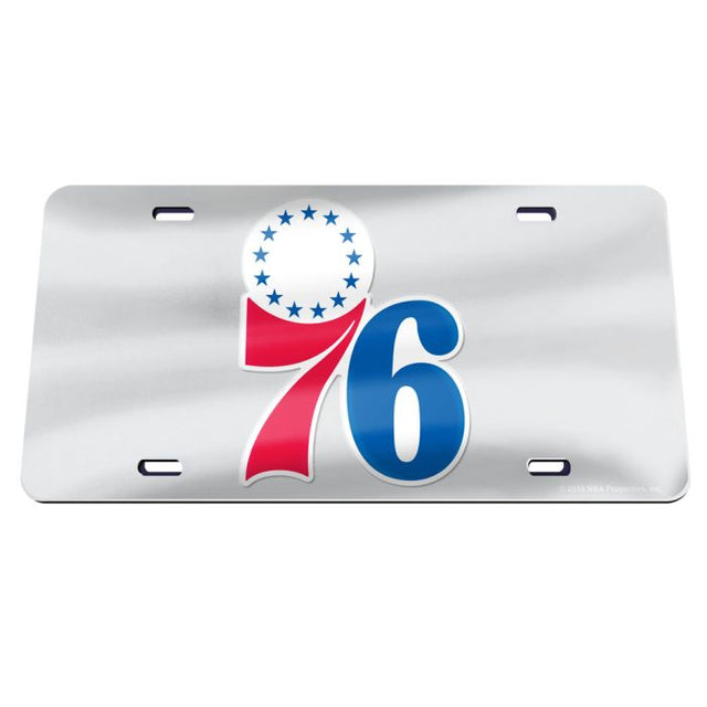 Matrícula especial acrílica color PLATA de los Philadelphia 76ers