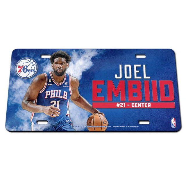 Matrícula acrílica especial de los Philadelphia 76ers de Joel Embiid