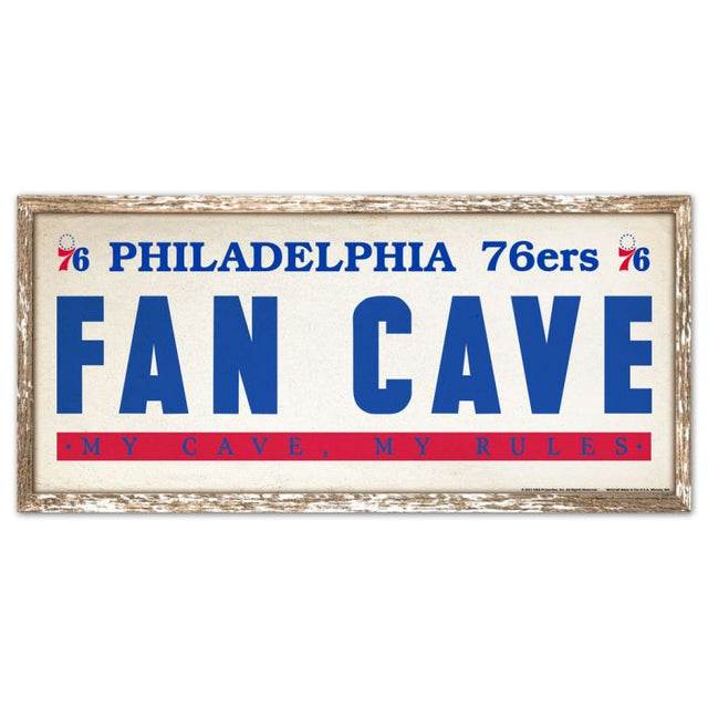 费城 76 人队木质标牌 8 英寸 x 17 英寸