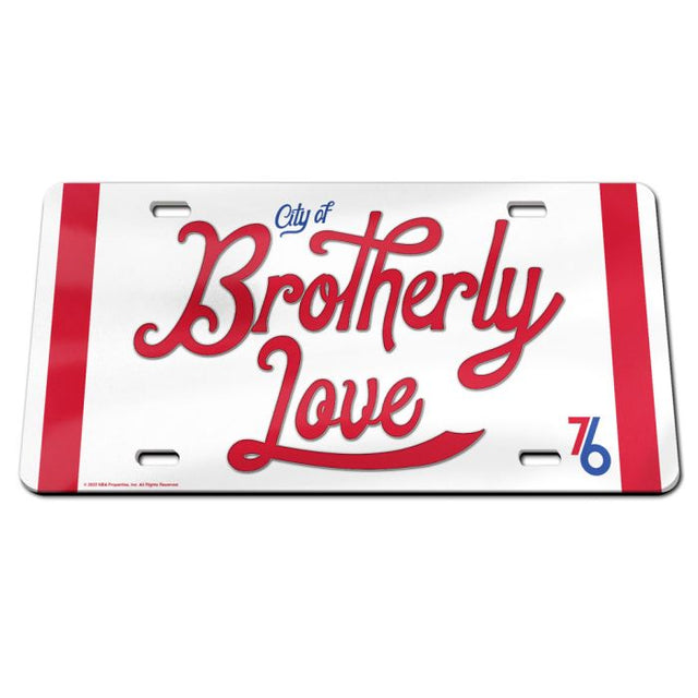 Matrícula acrílica especial de la ciudad de los Philadelphia 76ers