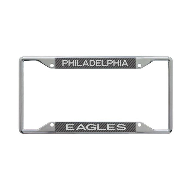 Cuadro de manga corta con licencia de carbono de los Philadelphia Eagles, de color blanco y negro, estampado