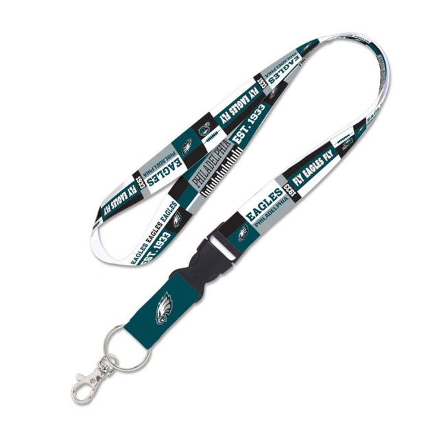 Philadelphia Eagles Color Block Lanyard w/detachable buckle 1"