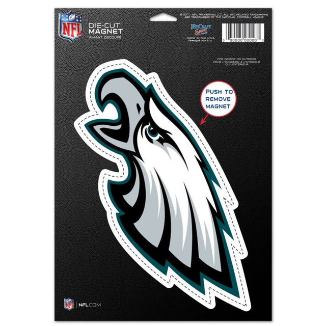 Imán troquelado con el logotipo de los Philadelphia Eagles, 6,25" x 9"