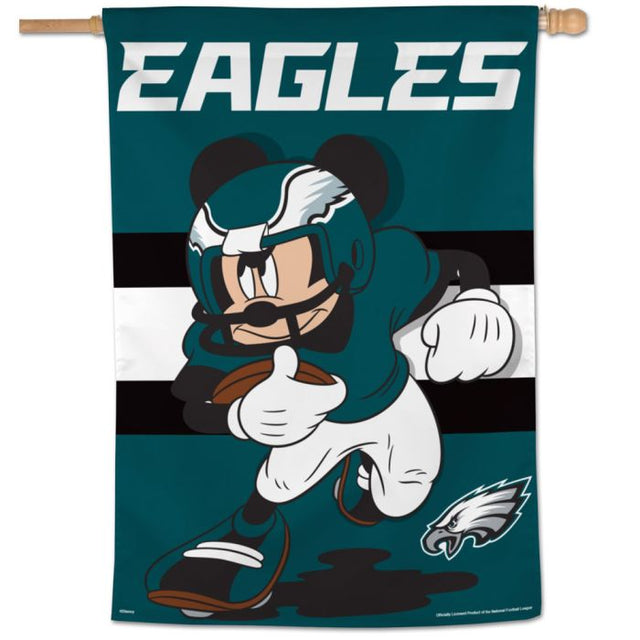 Bandera vertical de los Philadelphia Eagles/Disney de 28" x 40"